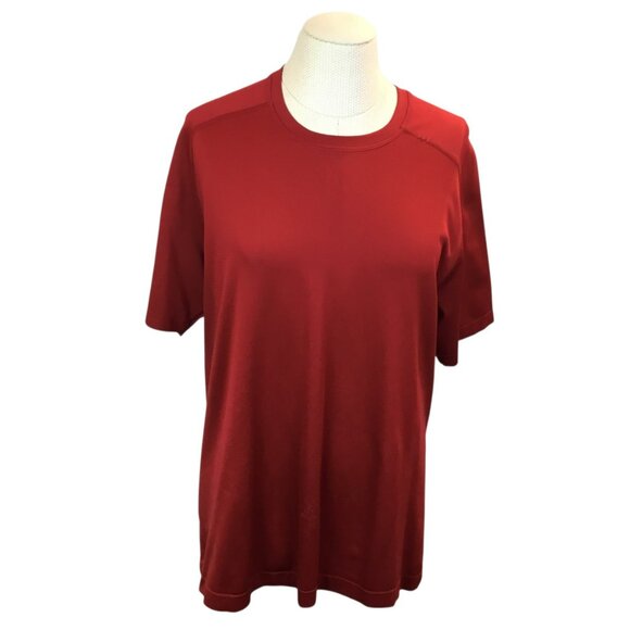 Lululemon Mens Large Red Crew Neck Short Sleeve Athletic T-Shirt Lightweight - Picture 7 of 10